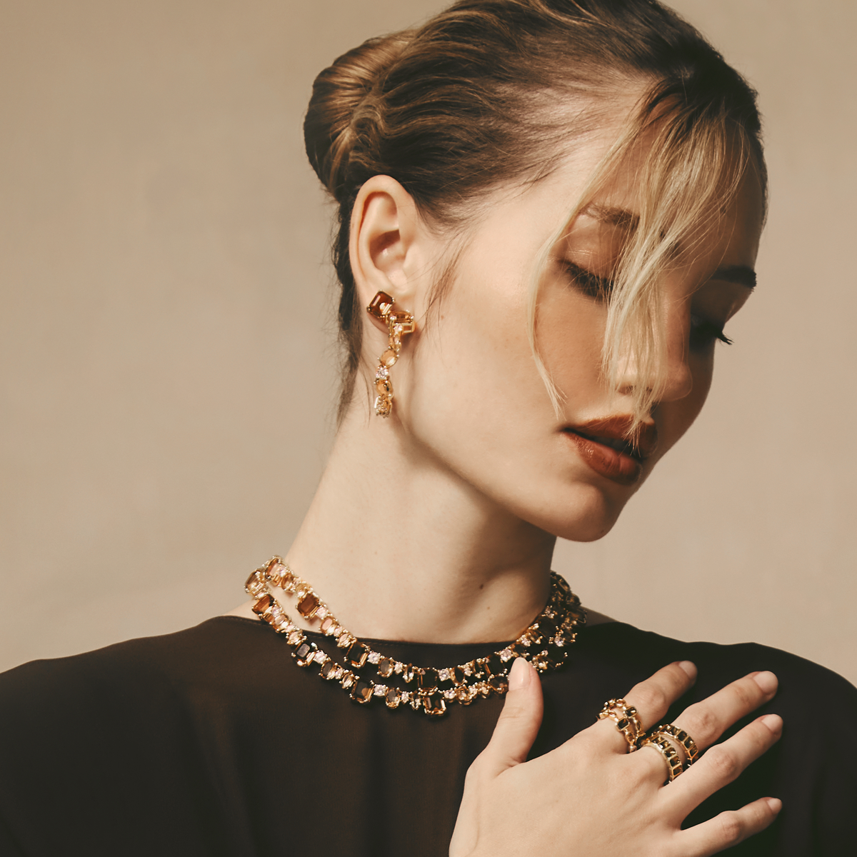 PIERCING NUANCES MARROM DOURADO