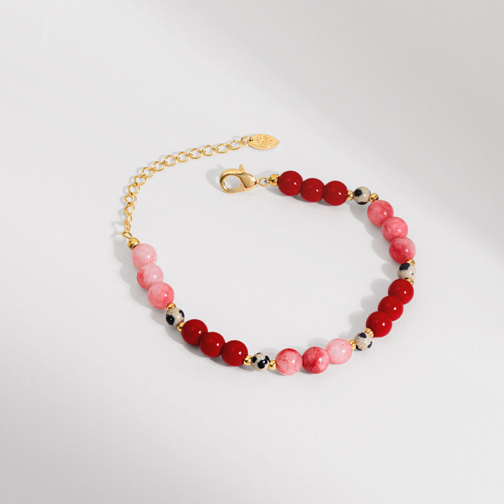 PULSEIRA LOVE JADE E JASPE DOURADO